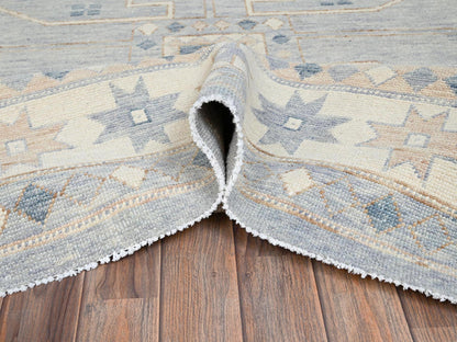 Oushak hand-knotted wool rug in Gray & Ivory, 9'11" x 14'1" — SKU O02560 (view 6)