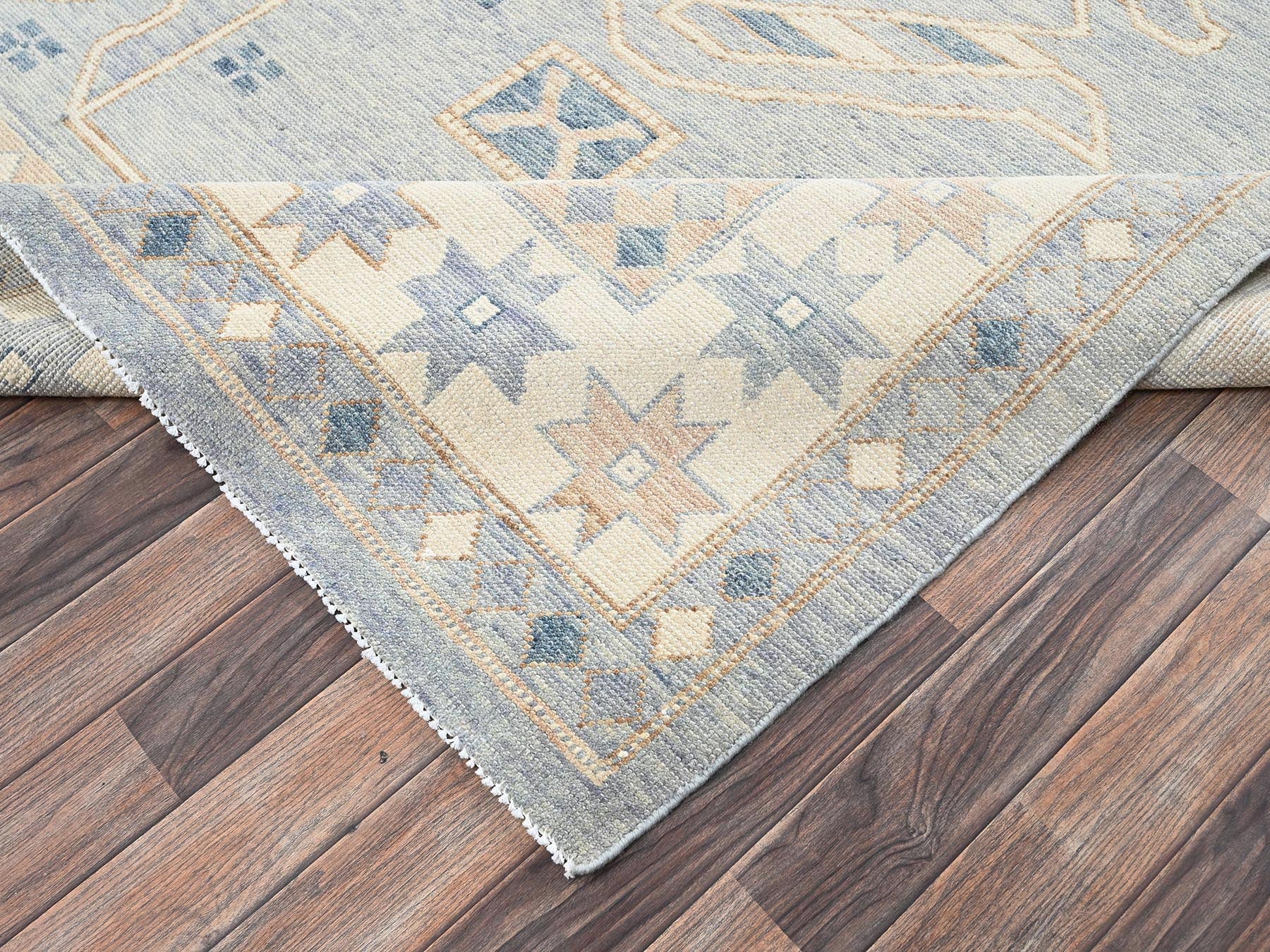 Oushak hand-knotted wool rug in Gray & Ivory, 9'11" x 14'1" — SKU O02560 (view 7)