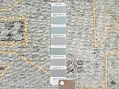 Grey 8'0" x 10'2" Oushak And Peshawar Hand knotted Wool Rug - Sku: O02561