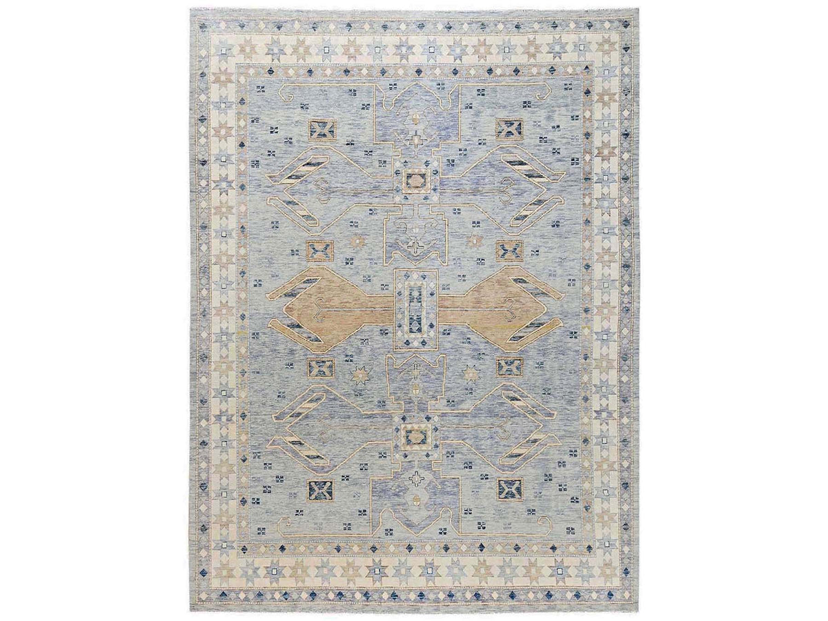 Oushak hand-knotted wool rug in Gray & Ivory, 11'8" x 14'11" — SKU O02562