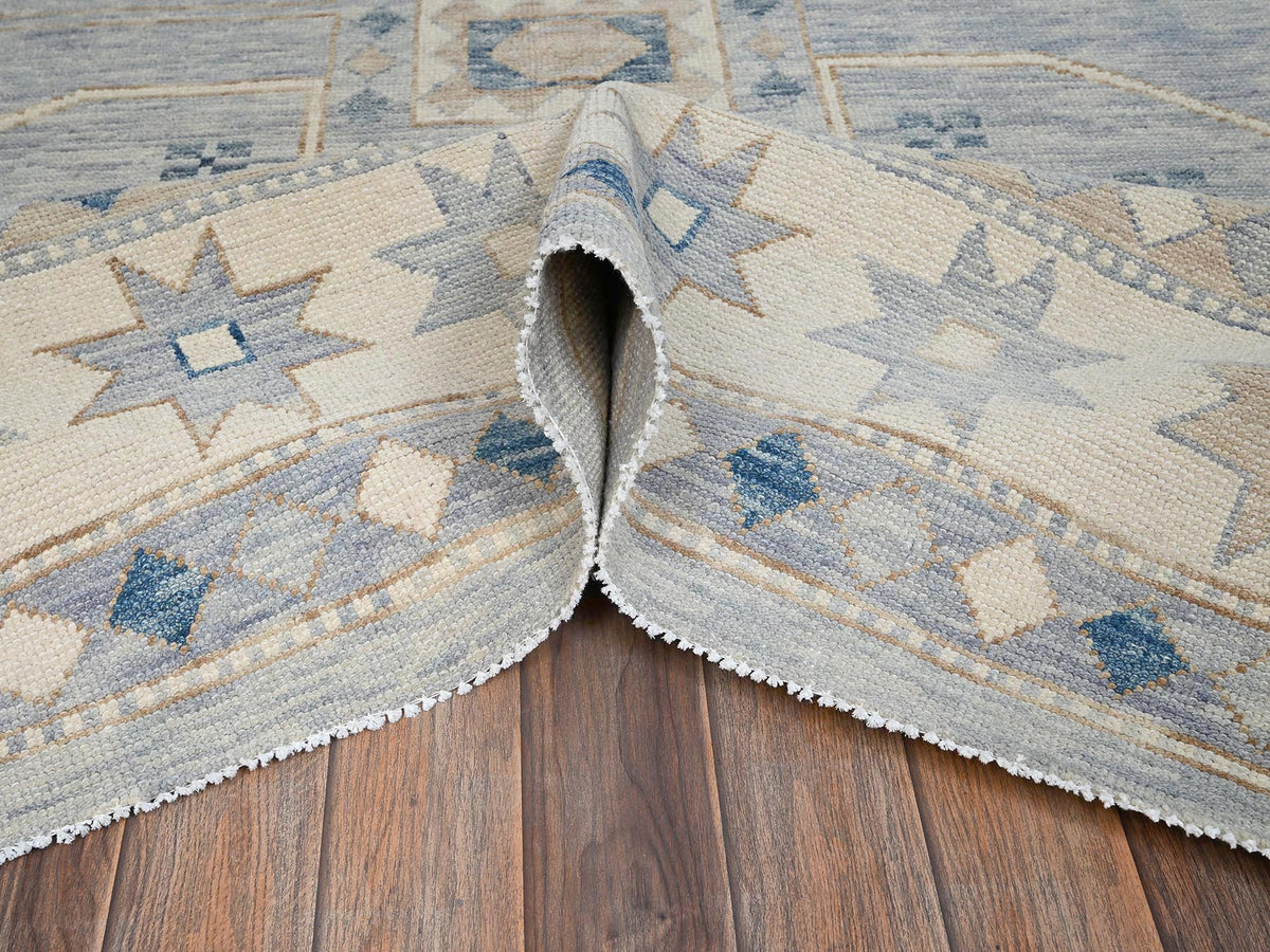 Oushak hand-knotted wool rug in Gray & Ivory, 11'8" x 14'11" — SKU O02562 (view 6)