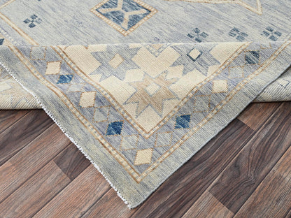 Oushak hand-knotted wool rug in Gray & Ivory, 11'8" x 14'11" — SKU O02562 (view 7)