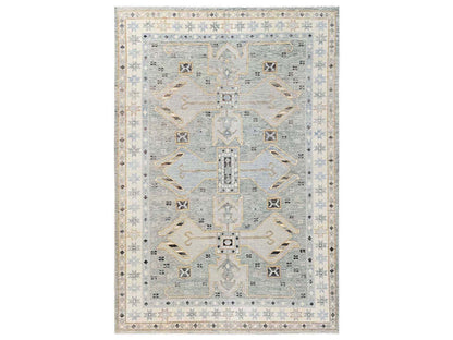 Grey 9'9" x 13'10" Oushak And Peshawar Hand knotted Wool Rug - Sku: O02563
