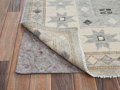 Grey 9'9" x 13'10" Oushak And Peshawar Hand knotted Wool Rug - Sku: O02563