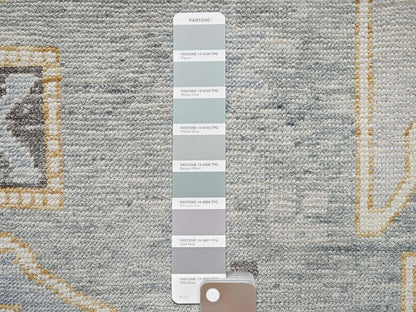 Grey 9'9" x 13'10" Oushak And Peshawar Hand knotted Wool Rug - Sku: O02563