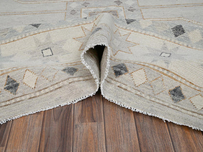 Oushak hand-knotted wool rug in Gray & Ivory, 11'6" x 14'10" — SKU O02565 (view 6)