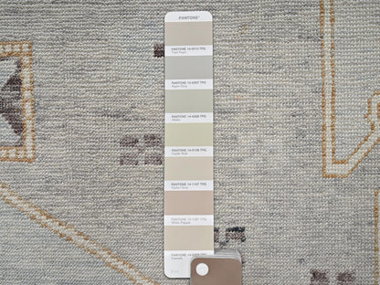 Oushak hand-knotted wool rug in Gray & Ivory, 11'6" x 14'10" — SKU O02565 (view 8)