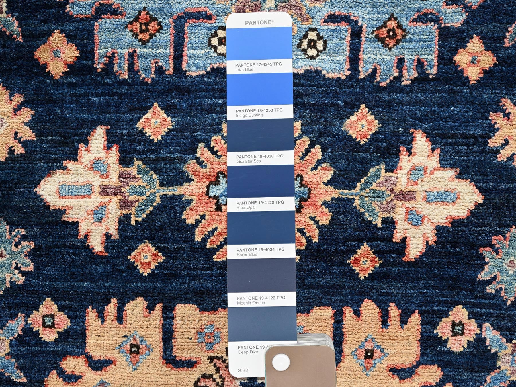 Heriz Tribal hand-knotted wool runner in Blue, 2'2" x 6'1", SKU O02569