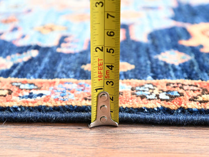 Heriz Tribal hand-knotted wool runner in Blue, 2'2" x 6'1", SKU O02569