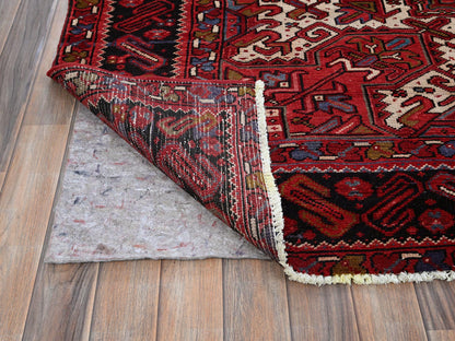 Heriz Heriz hand-knotted wool rug in Red & Chocolate Brown, 9'7" x 12'2" — SKU O0256 (view 4)