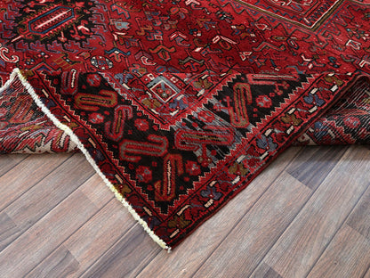 Heriz Heriz hand-knotted wool rug in Red & Chocolate Brown, 9'7" x 12'2" — SKU O0256 (view 6)