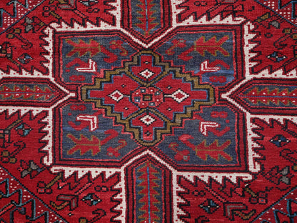 Heriz Heriz hand-knotted wool rug in Red & Chocolate Brown, 9'7" x 12'2" — SKU O0256 (view 8)