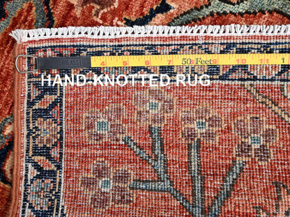 Heriz Tribal & Geometric hand-knotted wool rug in Orange & Midnight Blue, 2'2" x 3' — SKU O02570 (view 7)