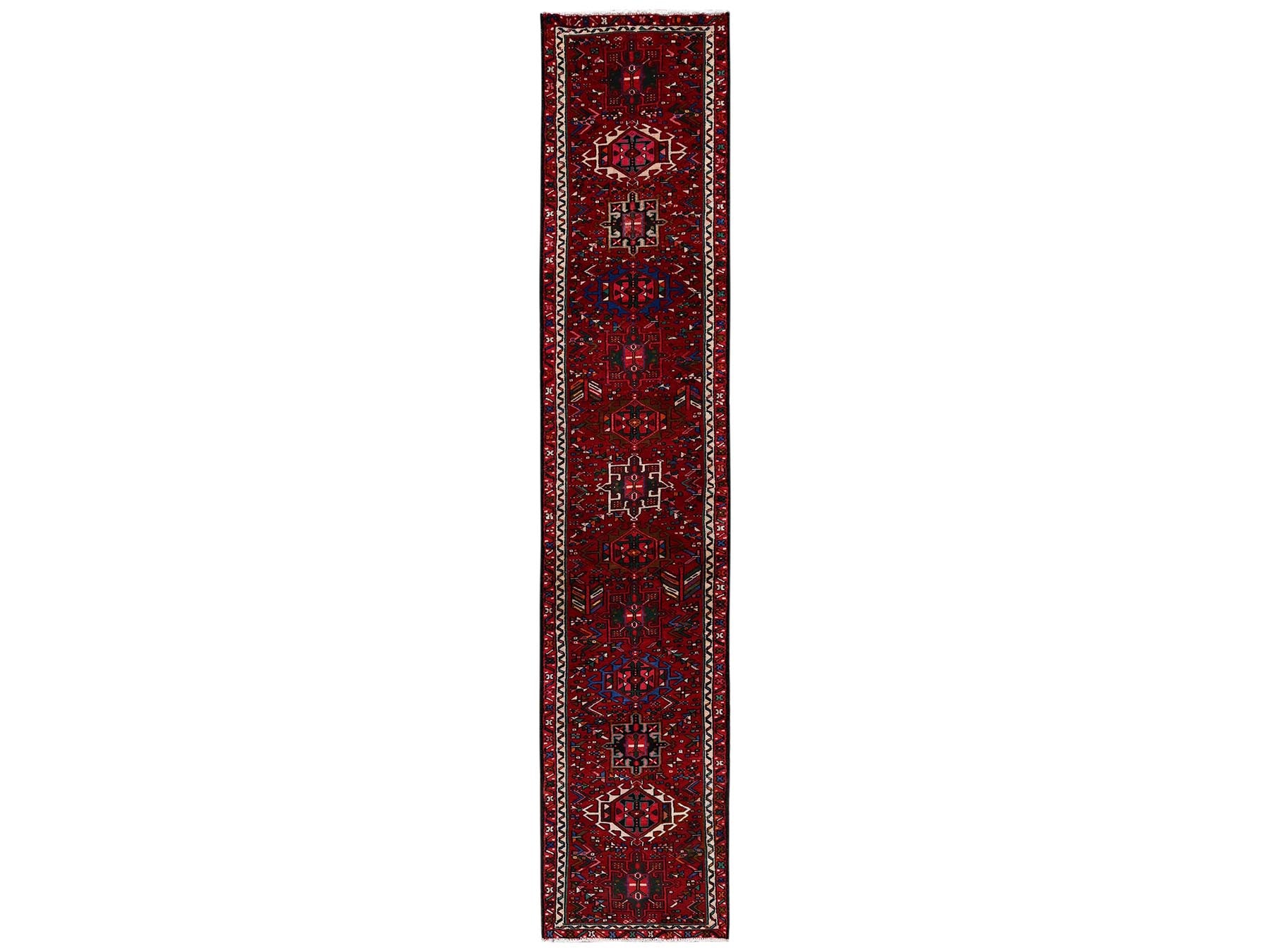Red 2'4" x 12'5" Heriz Hand knotted Wool Rug - Sku: O02580