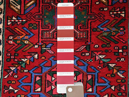 Red 2'4" x 12'5" Heriz Hand knotted Wool Rug - Sku: O02580