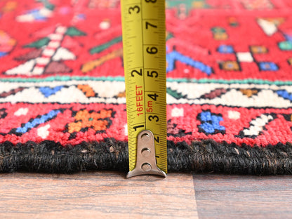 Heriz hand-knotted wool runner in Red, 2'4" x 12'5" — SKU O02580 (view 6)