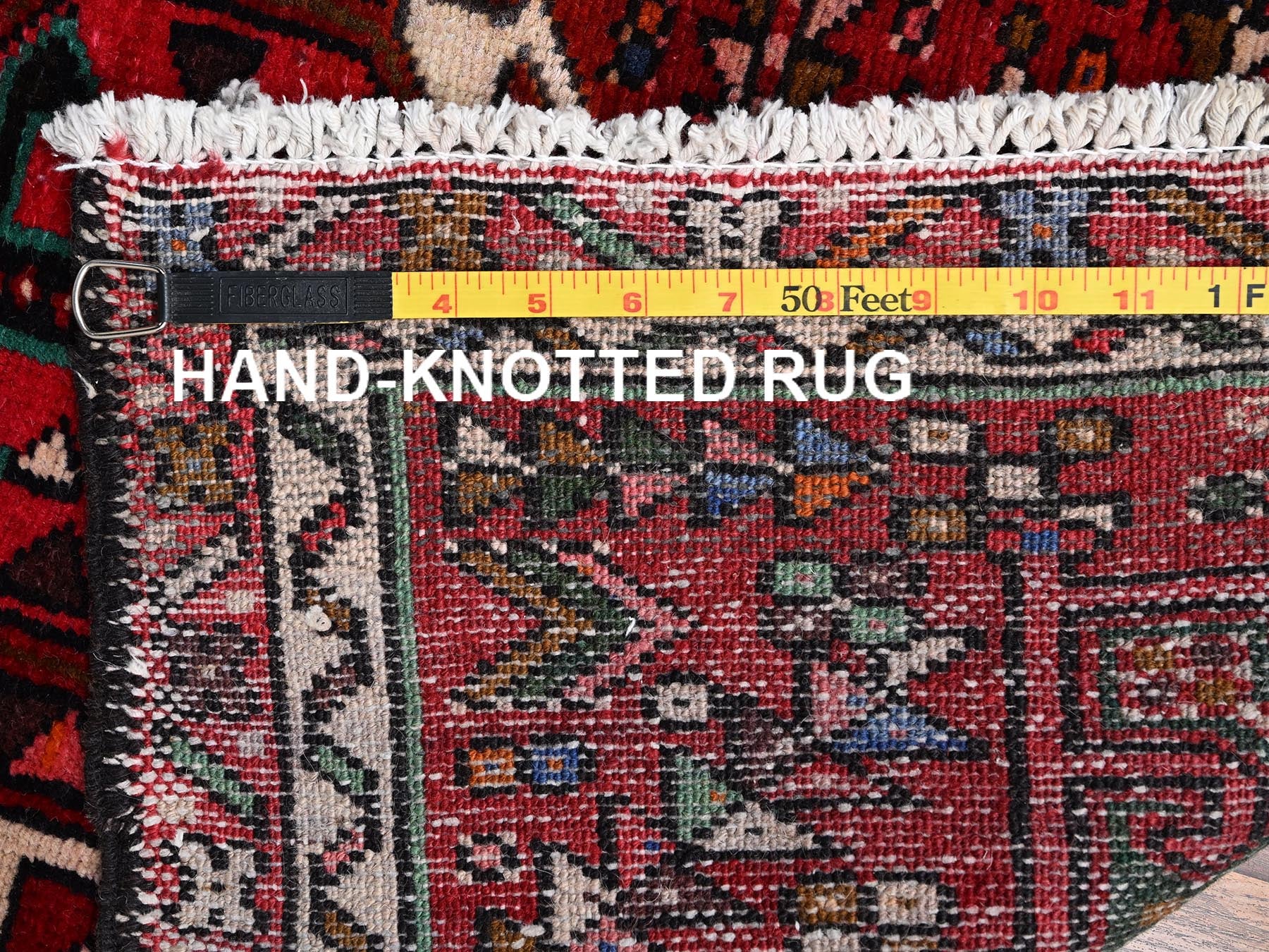 Heriz hand-knotted wool runner in Red, 2'4" x 12'5" — SKU O02580 (view 7)