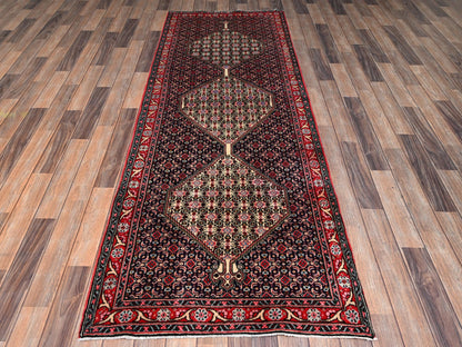 Blue 3'1" x 8'5" Tribal & Geometric Hand knotted Wool Rug - Sku: O02583