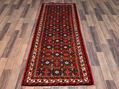 Tribal & Geometric hand-knotted wool runner in Red & Ivory, 2'5" x 6'5" — SKU O02586 (view 2)