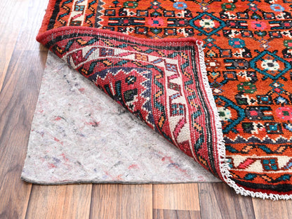 Red 2'5" x 6'5" Tribal & Geometric Hand knotted Wool Rug - Sku: O02586