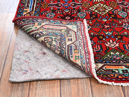 Hamadan Tribal & Geometric hand-knotted wool runner in Red & Ivory, 2'8" x 5'11" — SKU O02587 (view 3)