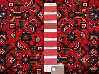 Tribal & Geometric hand-knotted wool runner in Red & Ivory, 2'10" x 9'9" — SKU O02588 (view 4)