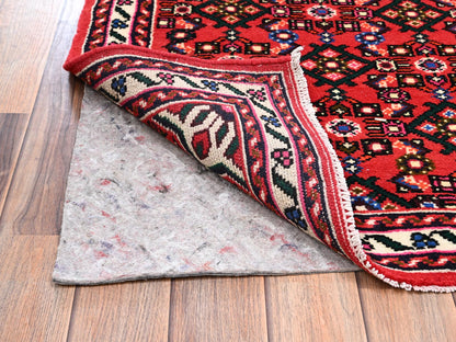Tribal & Geometric hand-knotted wool runner in Red & Ivory, 2'5" x 6'4" — SKU O02589 (view 3)