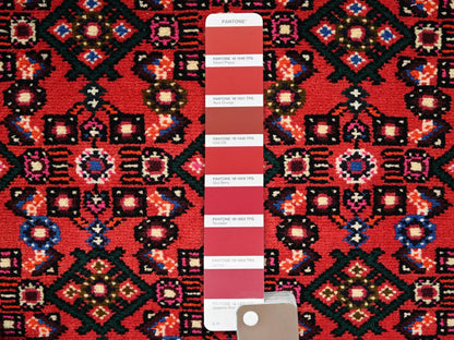 Tribal & Geometric hand-knotted wool runner in Red & Ivory, 2'5" x 6'4" — SKU O02589 (view 4)