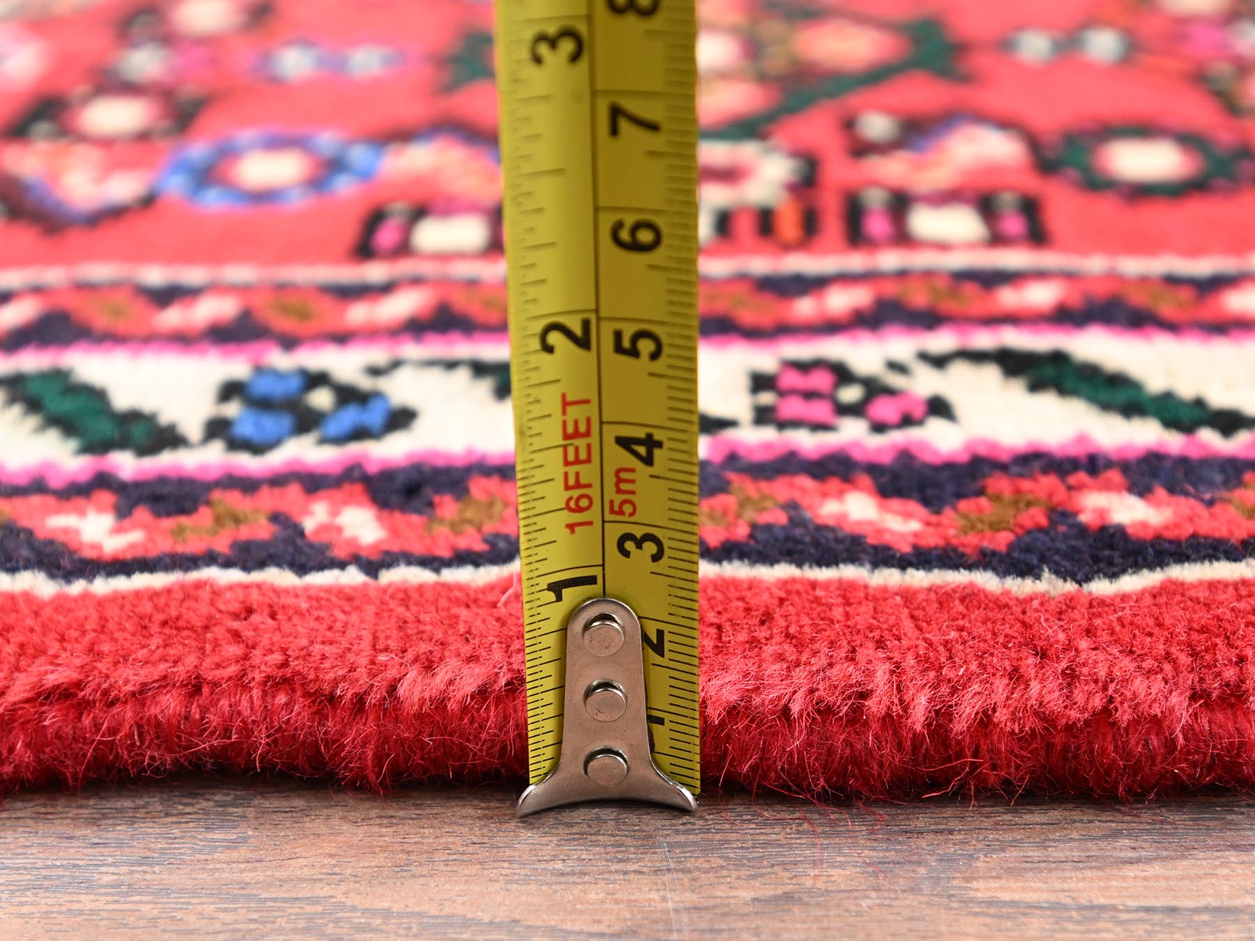 Tribal & Geometric hand-knotted wool runner in Red & Ivory, 2'5" x 6'4" — SKU O02589 (view 6)
