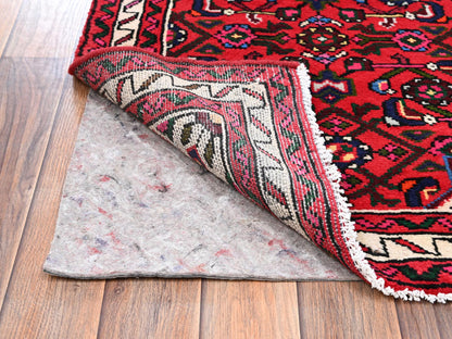 Tribal & Geometric hand-knotted wool runner in Red & Ivory, 2'3" x 6'5" — SKU O02591 (view 3)