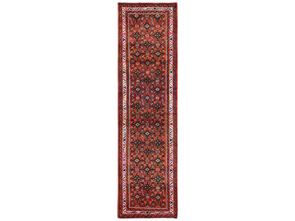 Orange 2'6" x 9'4" Tribal & Geometric Hand knotted Wool Rug - Sku: O02594