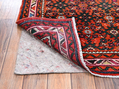 Tribal & Geometric hand-knotted wool runner in Orange & Ivory, 2'6" x 9'4" — SKU O02594 (view 3)