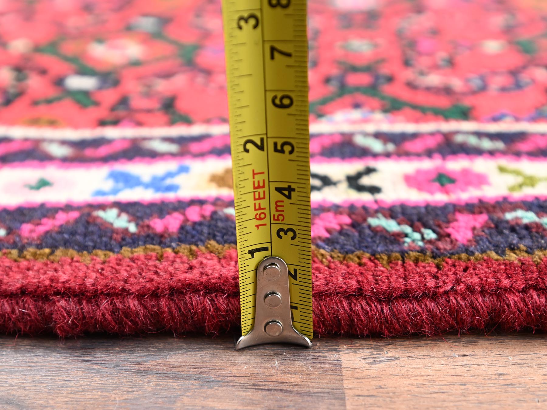 Tribal & Geometric hand-knotted wool runner in Red & Ivory, 2'3" x 6'3" — SKU O02597 (view 6)
