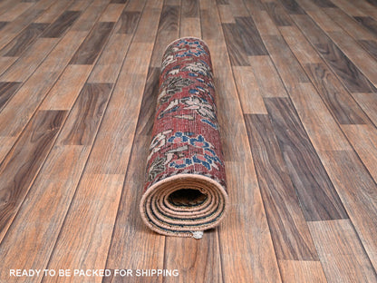 Brown 2'7" x 5'11" Vintage Hand knotted Wool Rug - Sku: O02601