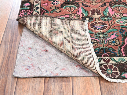 Brown 2'6" x 9'11" Vintage Hand knotted Wool Rug - Sku: O02606
