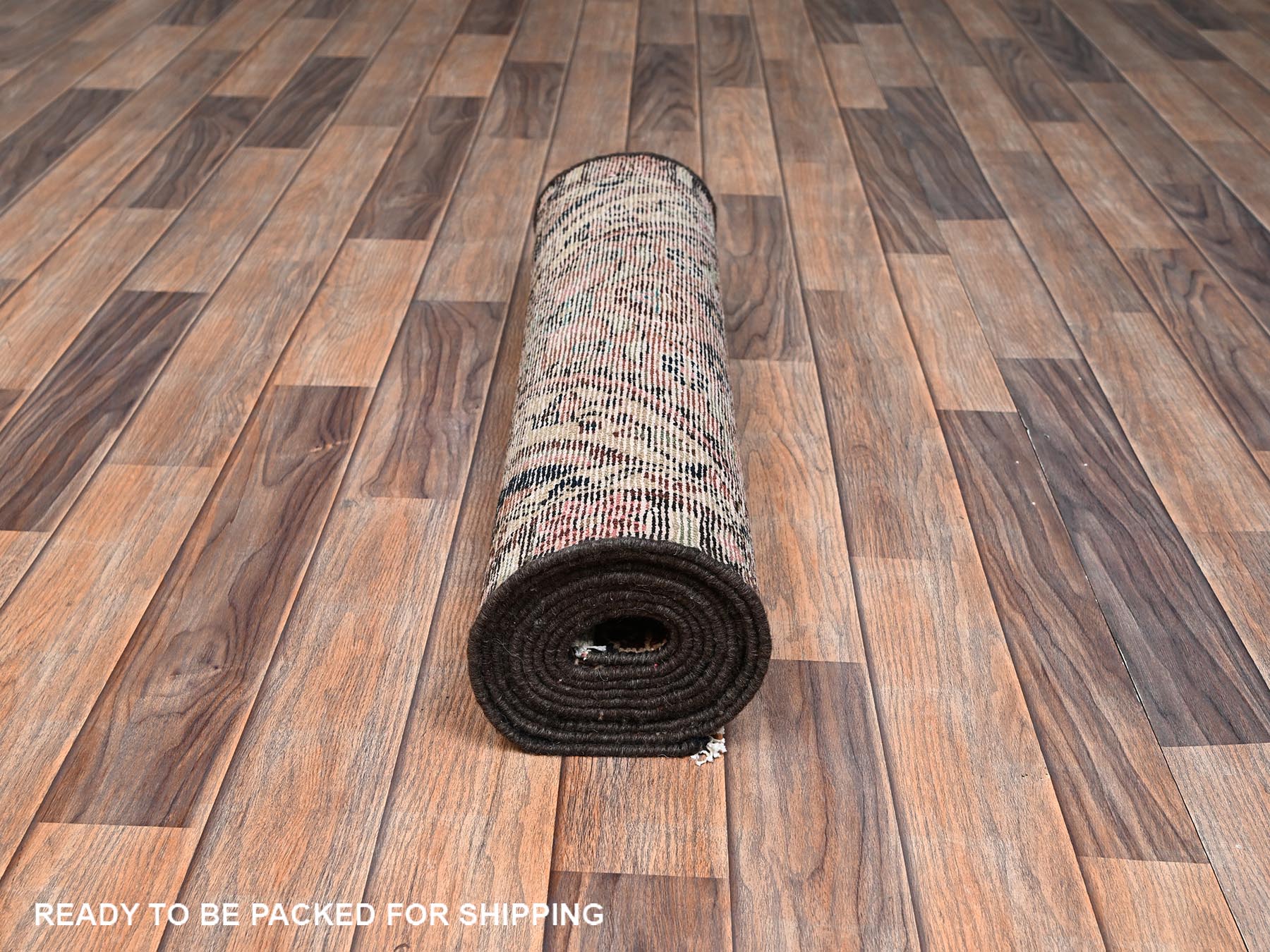 Hamadan Vintage hand-knotted wool runner in Brown & Chocolate Brown, 2'6" x 9'11" — SKU O02606 (view 5)