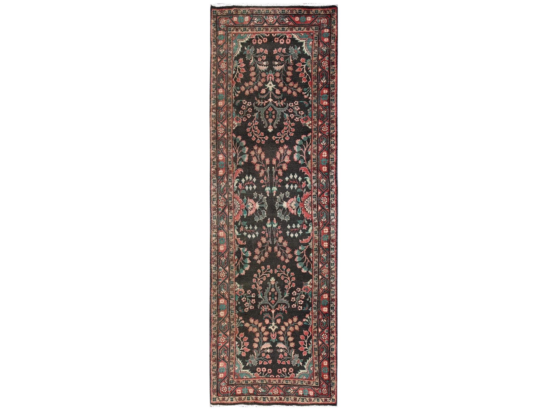 Brown 2'10" x 9'9" Vintage Hand knotted Wool Rug - Sku: O02612