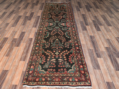 Brown 2'10" x 9'9" Vintage Hand knotted Wool Rug - Sku: O02612