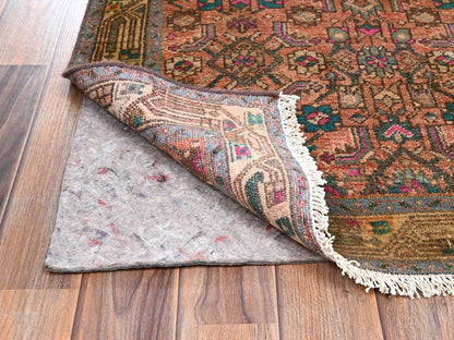 Brown 2'9" x 9'4" Vintage Hand knotted Wool Rug - Sku: O02613