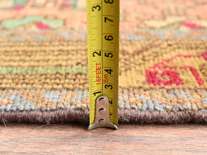 Brown 2'9" x 9'4" Vintage Hand knotted Wool Rug - Sku: O02613