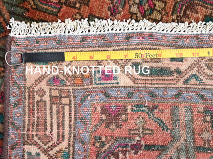 Brown 2'9" x 9'4" Vintage Hand knotted Wool Rug - Sku: O02613