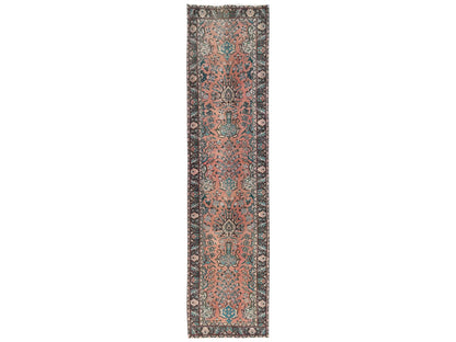 Tabriz Vintage hand-knotted wool runner in Pink & Purple, 2'9" x 12'2" — SKU O02614