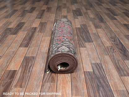 Tabriz Vintage hand-knotted wool runner in Pink & Purple, 2'9" x 12'2" — SKU O02614 (view 5)