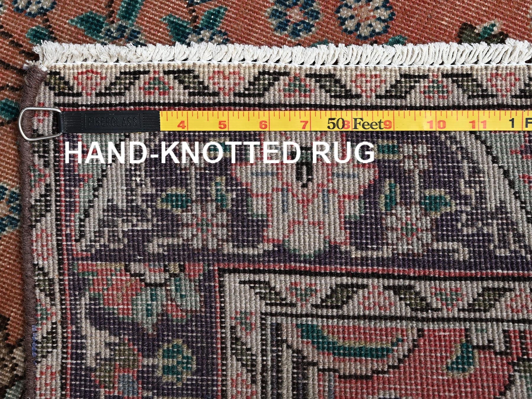 Tabriz Vintage hand-knotted wool runner in Pink & Purple, 2'9" x 12'2" — SKU O02614 (view 7)