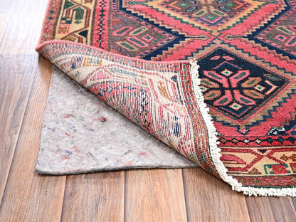 Hamadan Vintage hand-knotted wool runner in Pink & Beige, 2'8" x 10'4" — SKU O02616 (view 3)