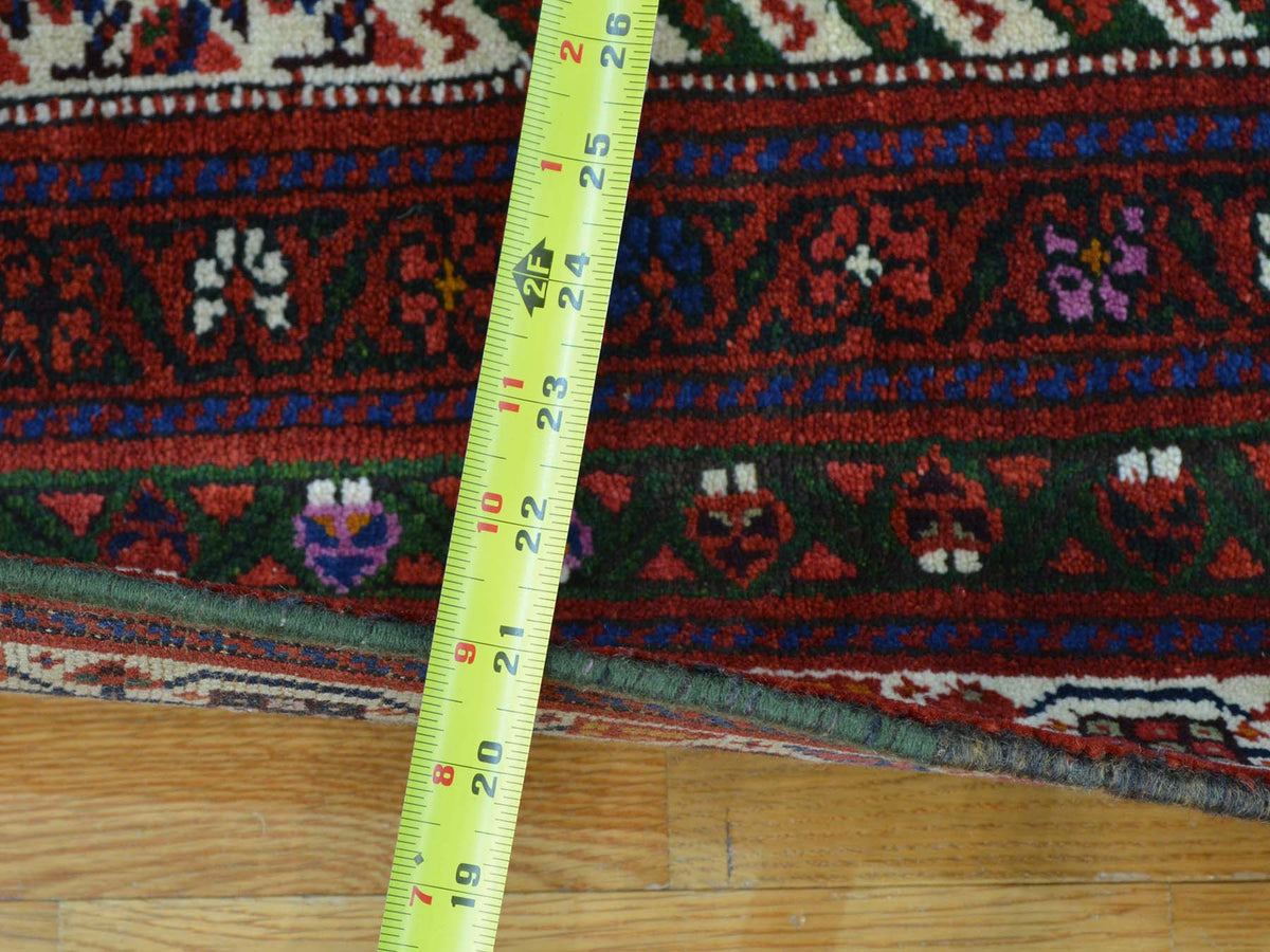 Boteh Persian hand-knotted wool runner in Blue & Ivory, 3'2" x 13'10" — SKU O026171 (view 3)