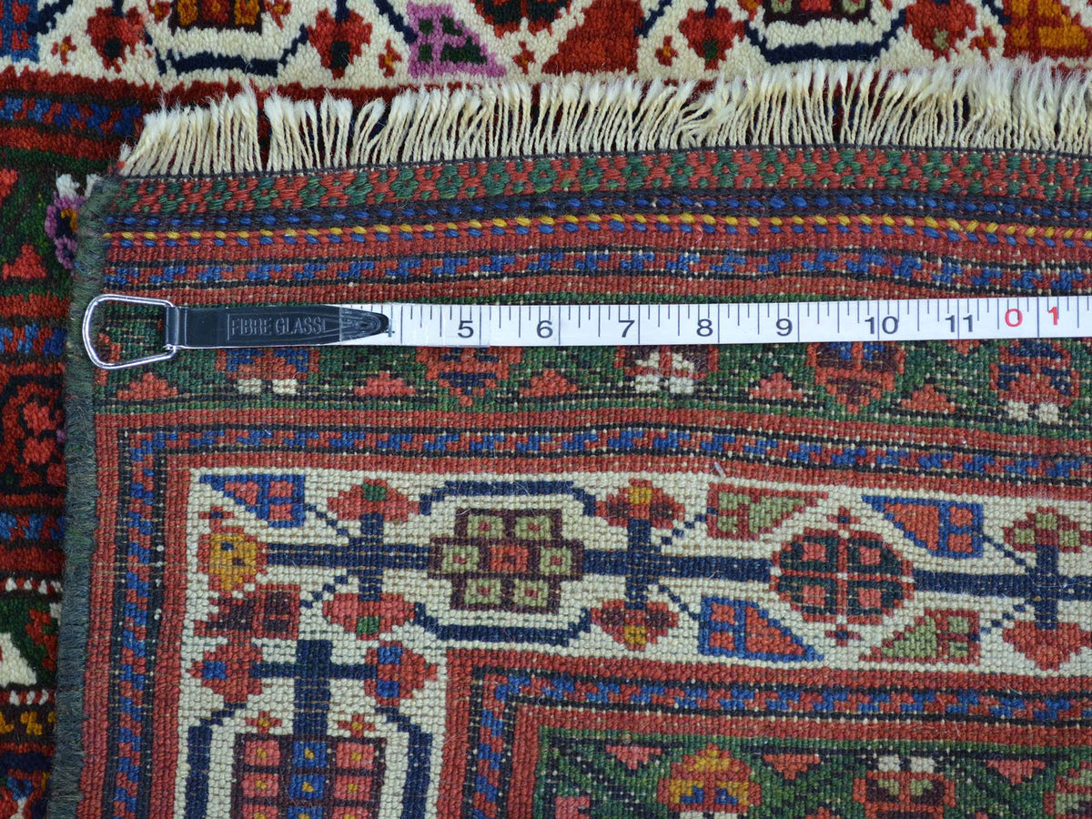 Boteh Persian hand-knotted wool runner in Blue & Ivory, 3'2" x 13'10" — SKU O026171 (view 5)