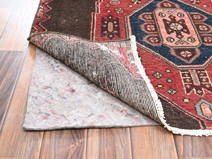 Brown 3'0" x 11'6" Vintage Hand knotted Wool Rug - Sku: O02624