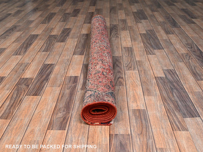 Red 5'4" x 9'2" Vintage Hand knotted Wool Rug - Sku: O02626