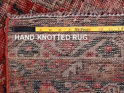 Red 5'4" x 9'2" Vintage Hand knotted Wool Rug - Sku: O02626